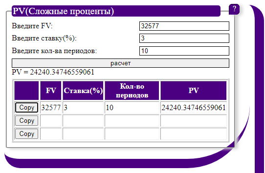 расчет PV проекта